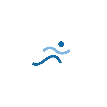 Runner app sport app vector logo design