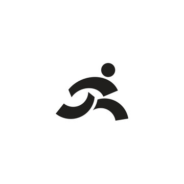 Runner app sport app vector logo design
