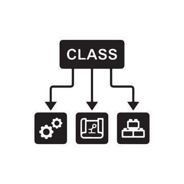 Class hierarchy diagram icon with subcategories