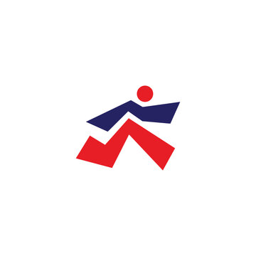 Runner app sport app vector logo design