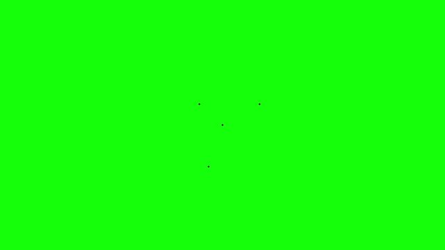 Cursor arrow clicks on a green screen background to show interaction with a digital user interface element now.
