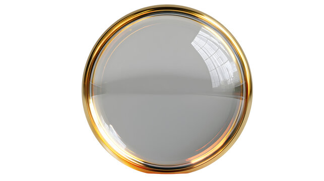 crystal ball with golden rim lighting, halloween decoration, hyper realistic render, cinematic lighting, sharp focus, isolated on white background