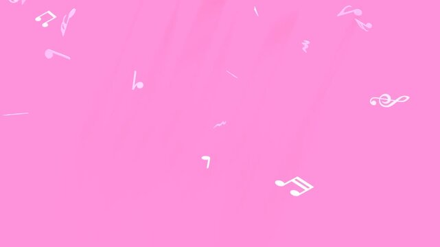 舞い落ちる音符の3DCG動画　301f～600f部分ループ
