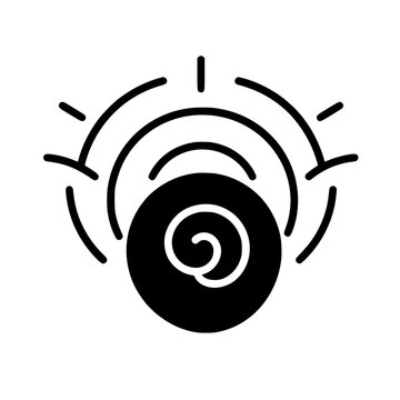 Spiral Shell Artifact Emitting Magical Waves Vector Icon Illustration