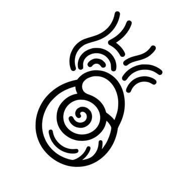 Spiral Shell Artifact Emitting Magical Waves Vector Icon Illustration