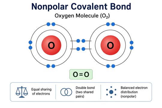 Oxygen O₂ Double Bond Structure Showing Balanced Electron Distribution