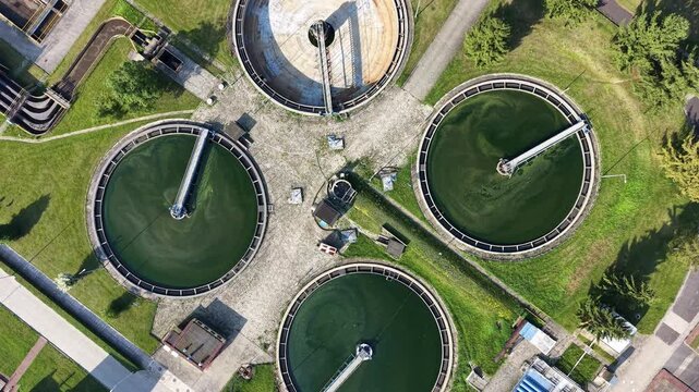 Circular purification reservoirs seen from high above