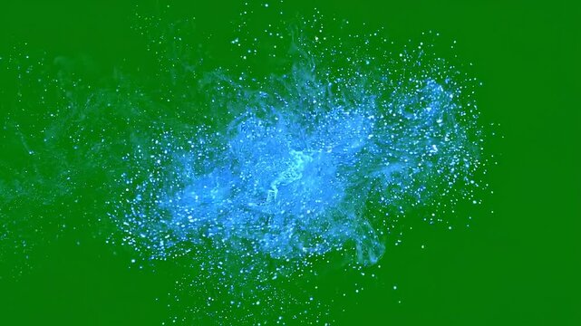 Mystical glowing blue mana dust particles swirling in dark green background