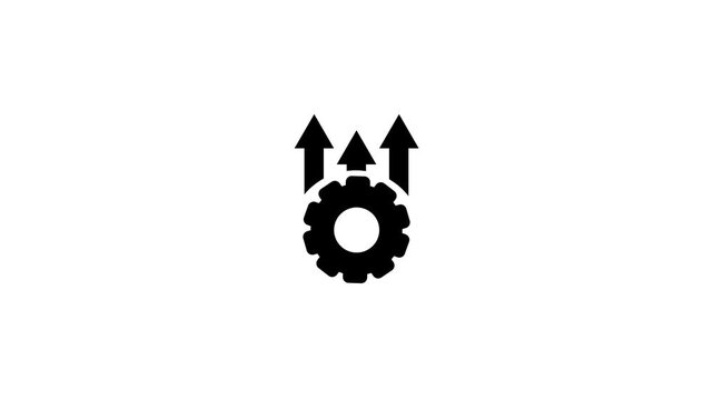 Gear rotating with arrows up down animation