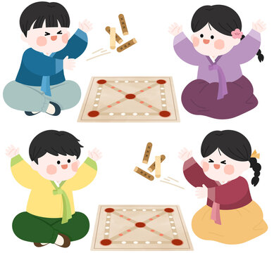 한국 윷놀이 일러스트.png