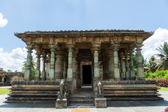 Jain hoysala complex in Halebidu, Hassan district consists of three Jain Basadis dedicated to the Jain Tirthankars Parshvanatha, Shantinatha and Adinatha. 