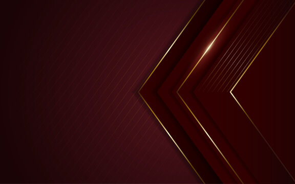 Luxury Burgundy and Gold Geometric Corporate Background with Modern Arrow Shapes, Elegant Business Presentation Template