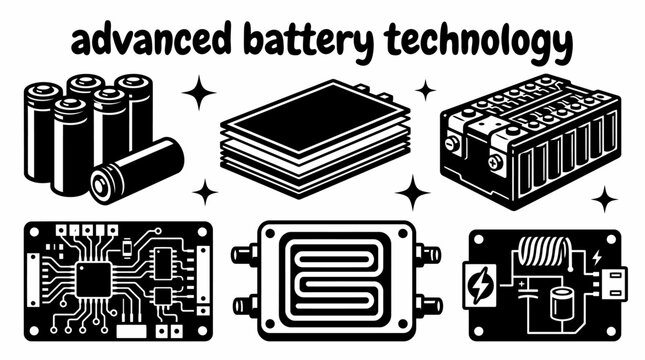 advanced battery technology components featuring lithium ion battery cells solid state batteries battery modules battery management systems cooling plates charging circuits and protective enclosures