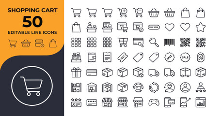 Set of shopping cart and e-commerce line icons for online store web design and mobile app development projects Vector, illustration © PICTURE GALLERY