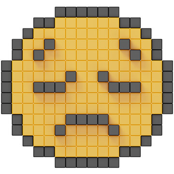 Pixelated Sad Face Icon