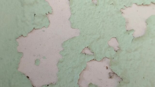 Wall paint is peeling and damaged due to damp walls and water seepage