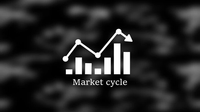 Market cycle financial chart animation: declining bar graph and trend line for economic analysis and business reporting 4k stock  video. 
