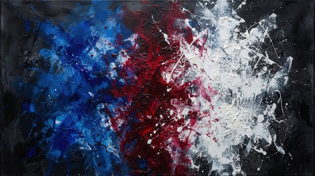 Patriotic red white and blue abstract textured background for Adobe Stock. in red, white