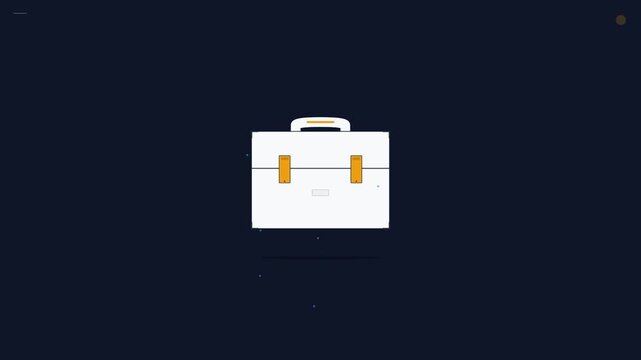 Minimalist white cardboard box with open flaps and orange locking tabs, cinematic close-up shot, seamless loop, symbolizing packaging, shipping, and e-commerce logistics