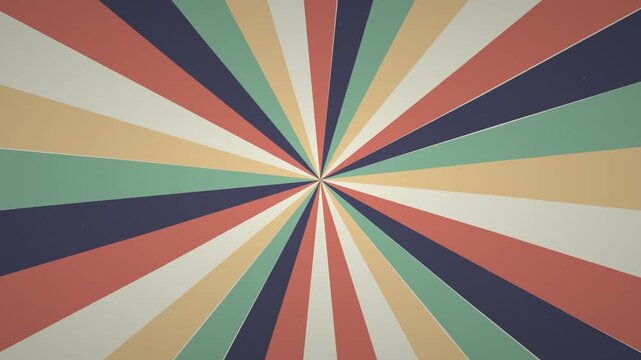 Vibrant geometric abstract background with dynamic, radiating, multicolored triangular shapes in red, yellow, green, blue, and black, seamless loop, symbolizing energy, creativity, and modern design