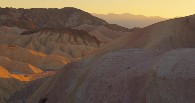 Zabriskie Point Badlands at Sunset in Death Valley National Park