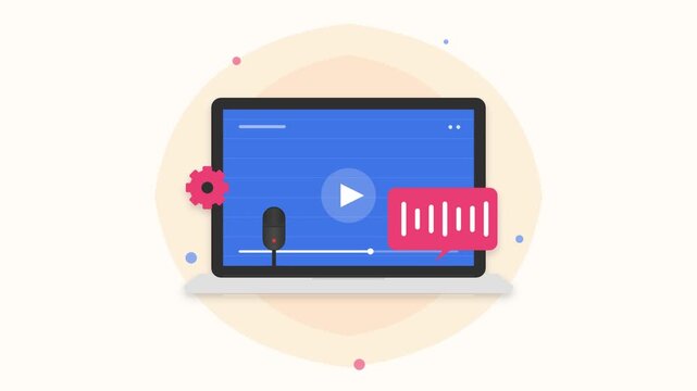 Vibrant pink music note icon pulsing on smartphone screen with play button, seamless loop animation, symbolizing audio streaming, digital entertainment, and social media engagement