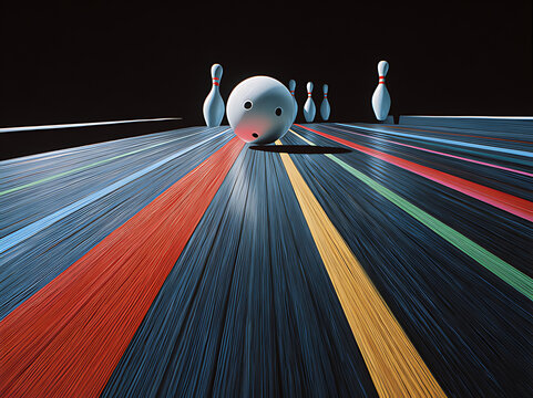 a white bowling ball rolling down the alley lea vie
