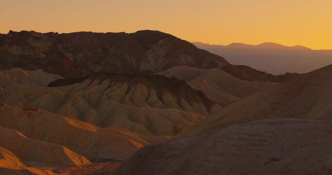 Zabriskie Point Badlands at Sunset in Death Valley National Park