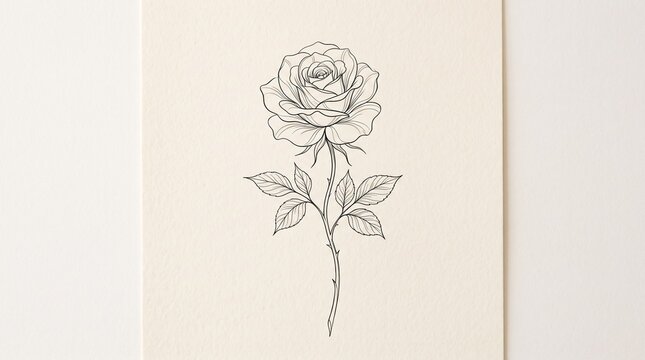 hand drawn sketch of rose