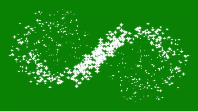 Stars line glitter sparkles trail, sparkling stars shine animation, blinking cartoon stars, star sparkle vector doodles.sparkling glittering line stars. glitter line transition on green screen.4k