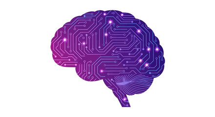 Fototapeta premium AI Brain with Circuit Board Pattern - Artificial Intelligence and Machine Learning Technology Concept