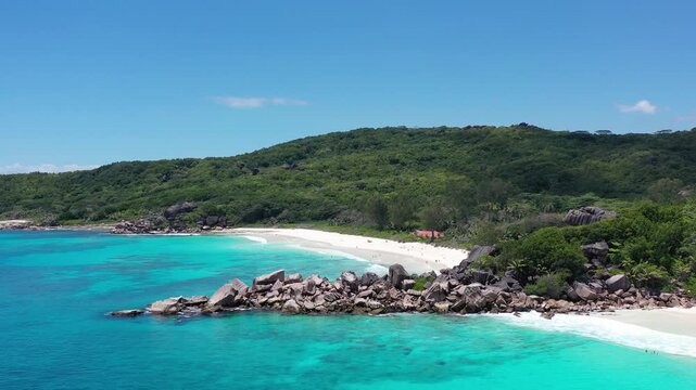 Famous Anse Source D'Argent beach on the La Digue island, Seychelles