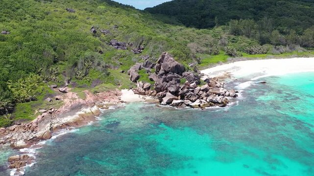 Famous Anse Source D'Argent beach on the La Digue island, Seychelles
