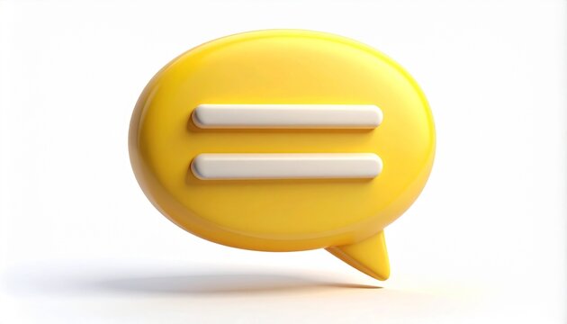 Simple Message Notification Bubble 3D UI Icon