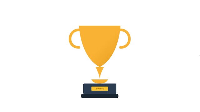 Golden Trophy Award Symbol of Victory and Success.