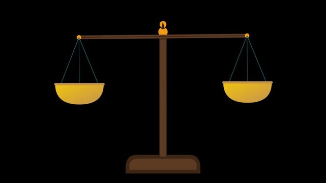 Justice scales unbalanced with one side higher than the other.