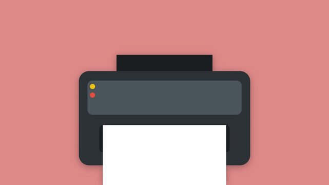 Modern Printer Device Printing Document on Pink Background.