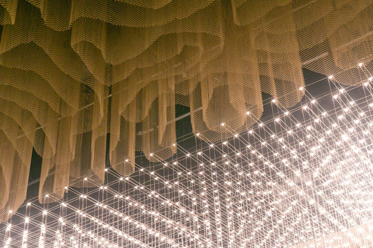 combination of different ceiling design elements, abstract architectural background