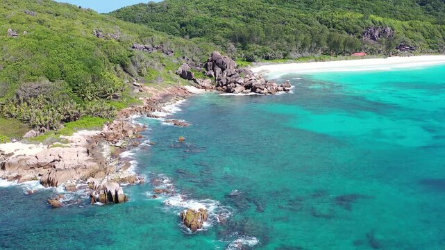 Famous Anse Source D'Argent beach on the La Digue island, Seychelles