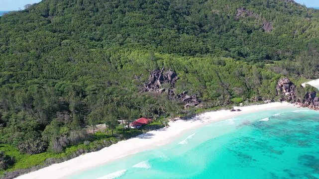 Famous Anse Source D'Argent beach on the La Digue island, Seychelles