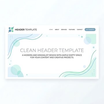Clean minimalist header template design mockup.