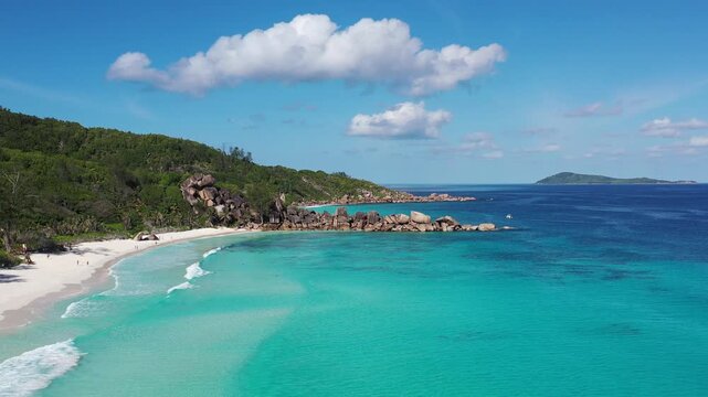 Famous Anse Source D'Argent beach on the La Digue island, Seychelles
