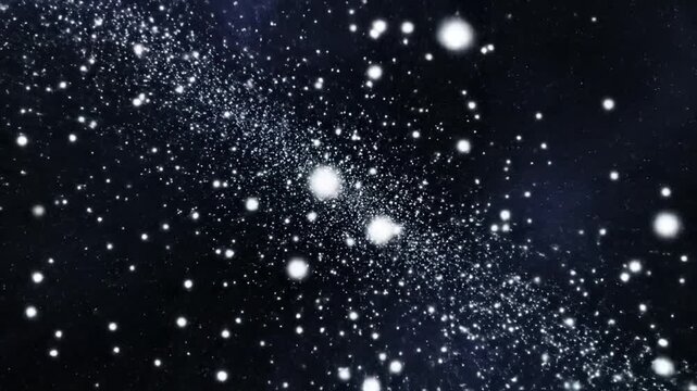 Bright white star cluster glowing in dark outer space