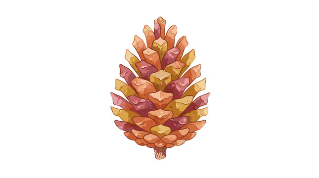 Realistic pine cone with detailed texture and natural colors