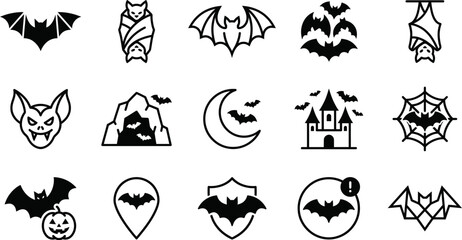 Fototapeta premium Scarecrow Silhouettes Collection Of Black Vector Illustrations On A White Background