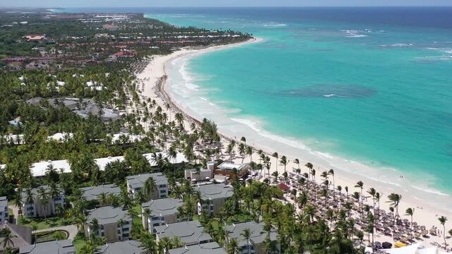 Aerial view of the famous Bavaro beach near Punta Cana, Dominican republic