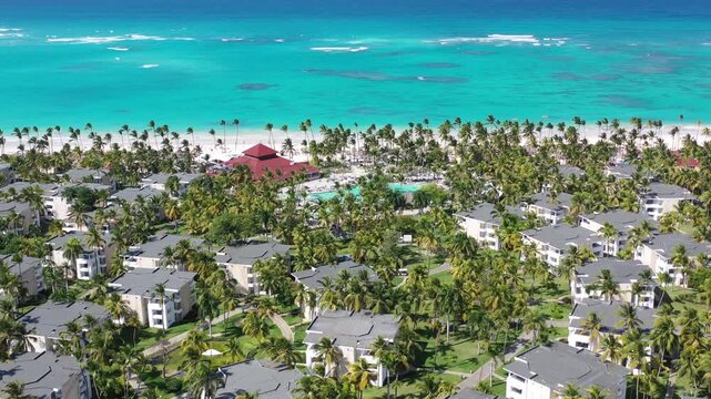 Aerial view of the famous Bavaro beach near Punta Cana, Dominican republic