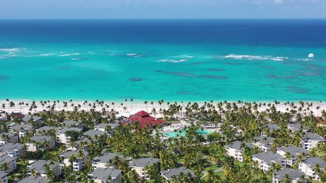 Aerial view of the famous Bavaro beach near Punta Cana, Dominican republic