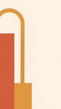 北欧風の温かい色彩で描かれた抽象的な図形のアート / Abstract shape art in warm Nordic style colors (Generative AI)