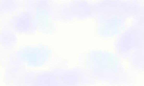 Soft pastel purple watercolor wash background, gentle cloud texture frame for design template